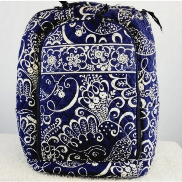 VERA BRADLEY Twirly Birds Navy Blue Laptop Backpack - Picture 2 of 12